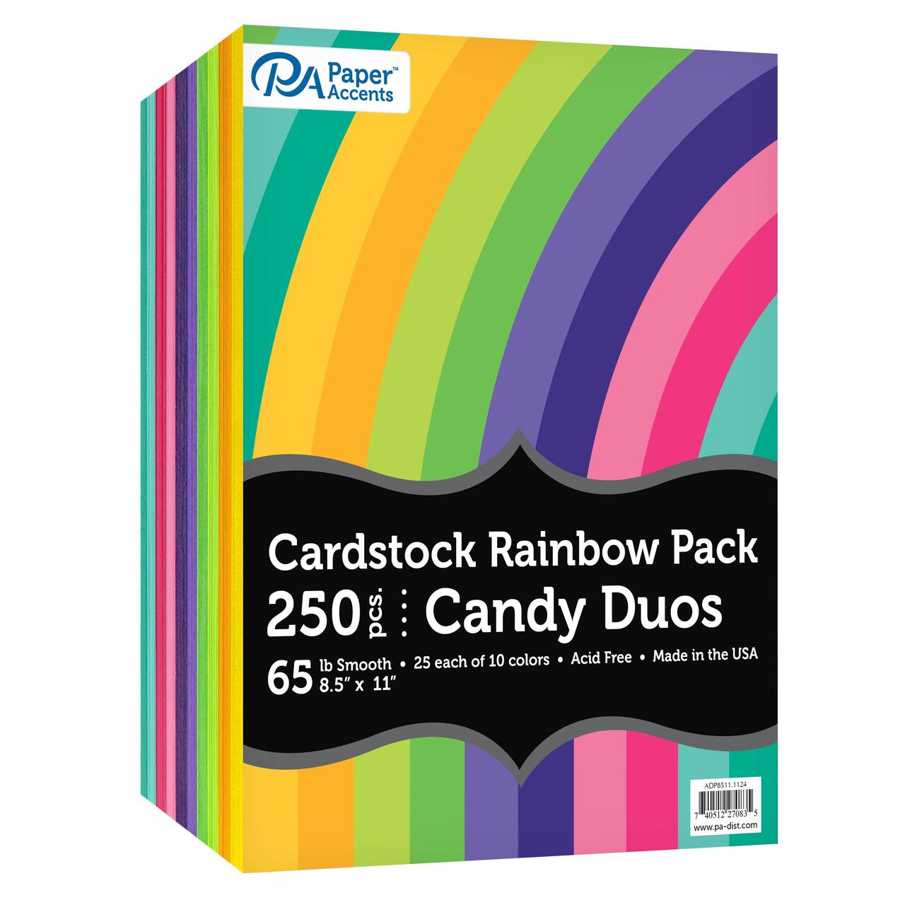 PA Paper Accents™ Candy Duos 8.5'' x 11'' Cardstock Paper, 250 Sheets